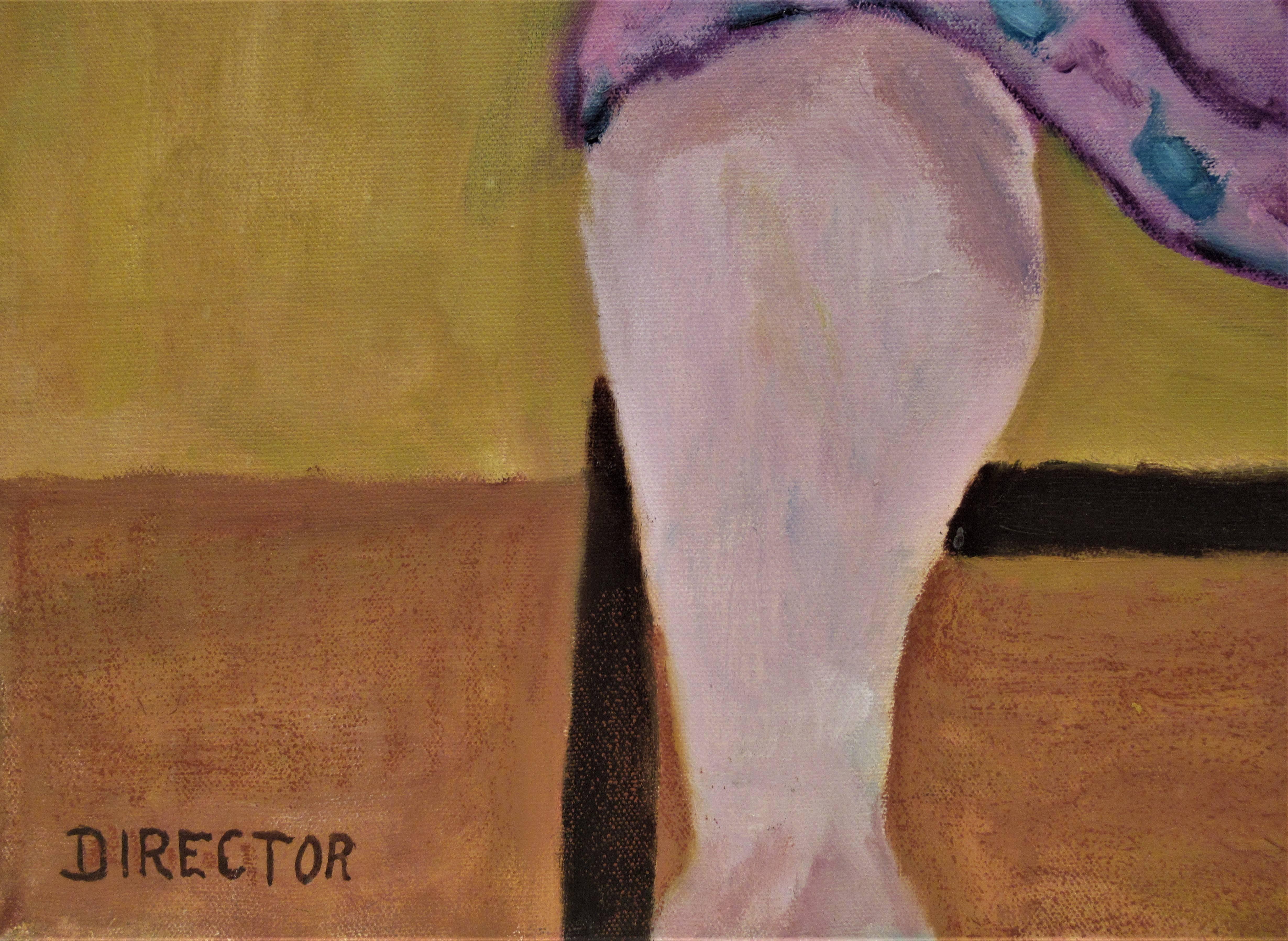 Sans titre, Femme assise - Impressionnisme Painting par Helen Director