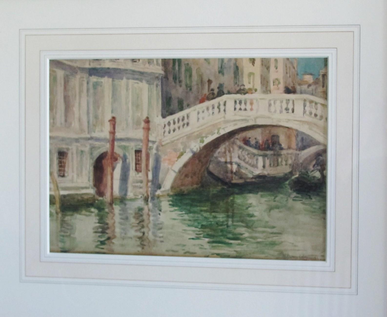 Venice Canal, watercolour, Helen Donald-Smith - Painting by Helen Donald Smith