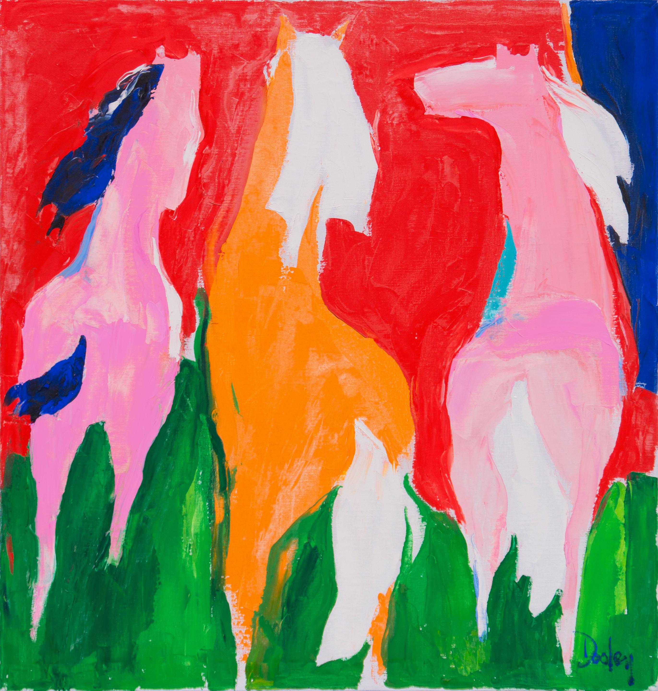 Helen Dooley Animal Painting - 'Horses', Carmel Art Association, Laguna Beach, CSFA, SWA, PAFA, CPLH, De Young