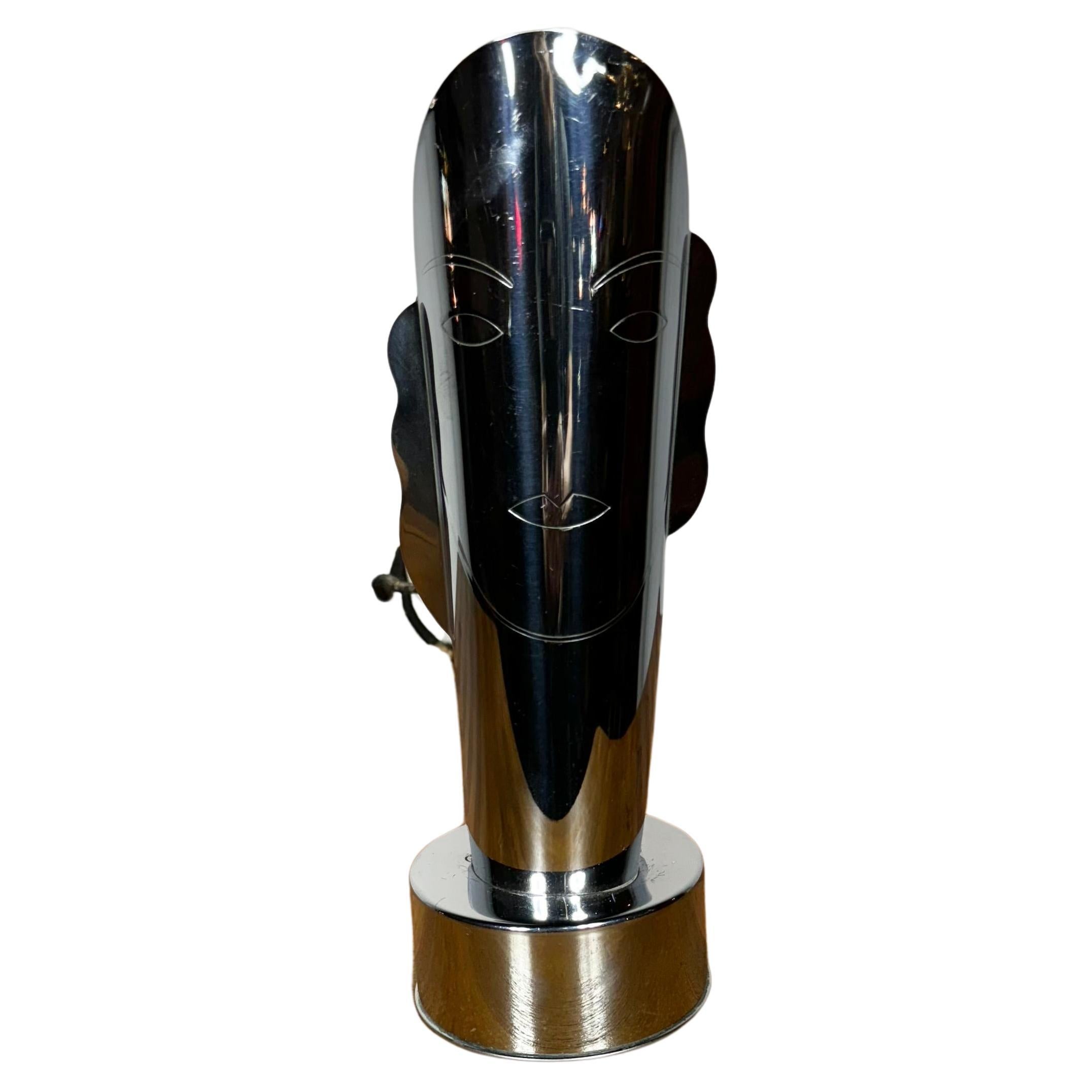 Helen Dryden “Masque” Art Deco Face Lamp for Revere Chrome and Cooper Co.