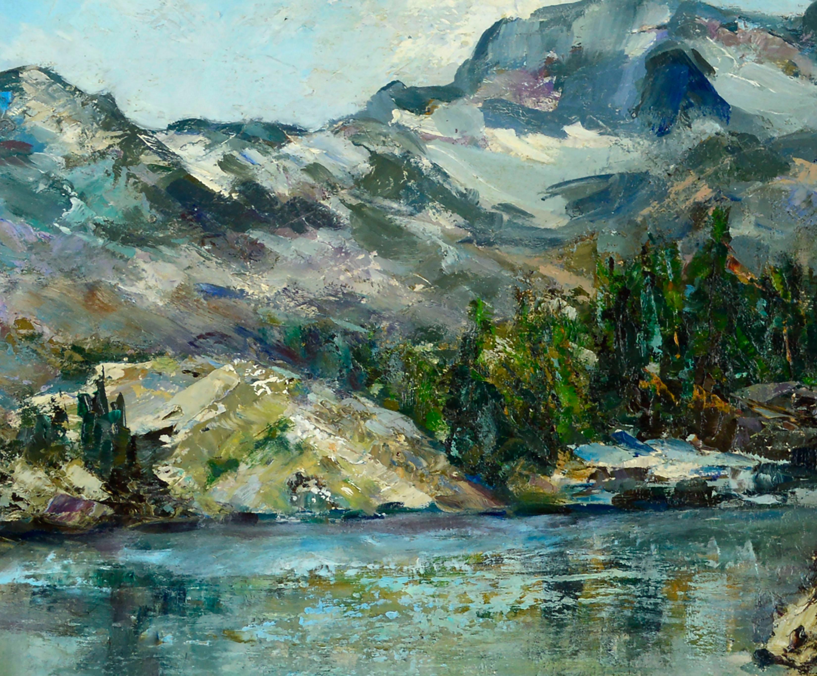 Yosemite-Gebirge-Landschaft aus der Mitte des Jahrhunderts (Amerikanischer Impressionismus), Painting, von Helen Enoch Gleiforst