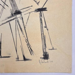 Helen Escobedo, artiste mexicaine, gravure originale signée musiciens abstraite