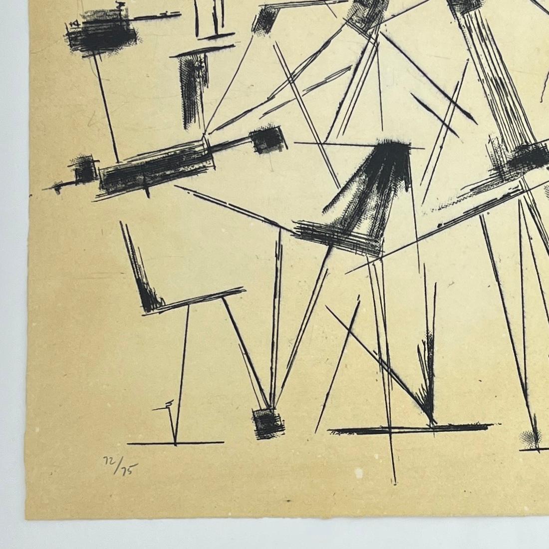 Helen Escobedo, artiste mexicaine, gravure originale signée musiciens abstraite - Contemporain Print par Helen ESCOBEDO