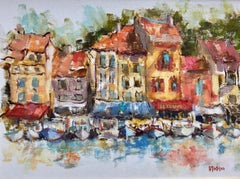 Cassis Charm, Helen Farson Framed Impressionist South of France Painting
