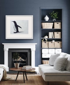 Forwards!, Penguin Art, Contemporary Mononchrome Animal Art, Black and White Art