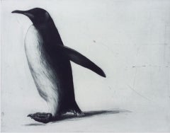 Forwards!, Penguin Art, Contemporary Mononchrome Animal Art, Black and White Art