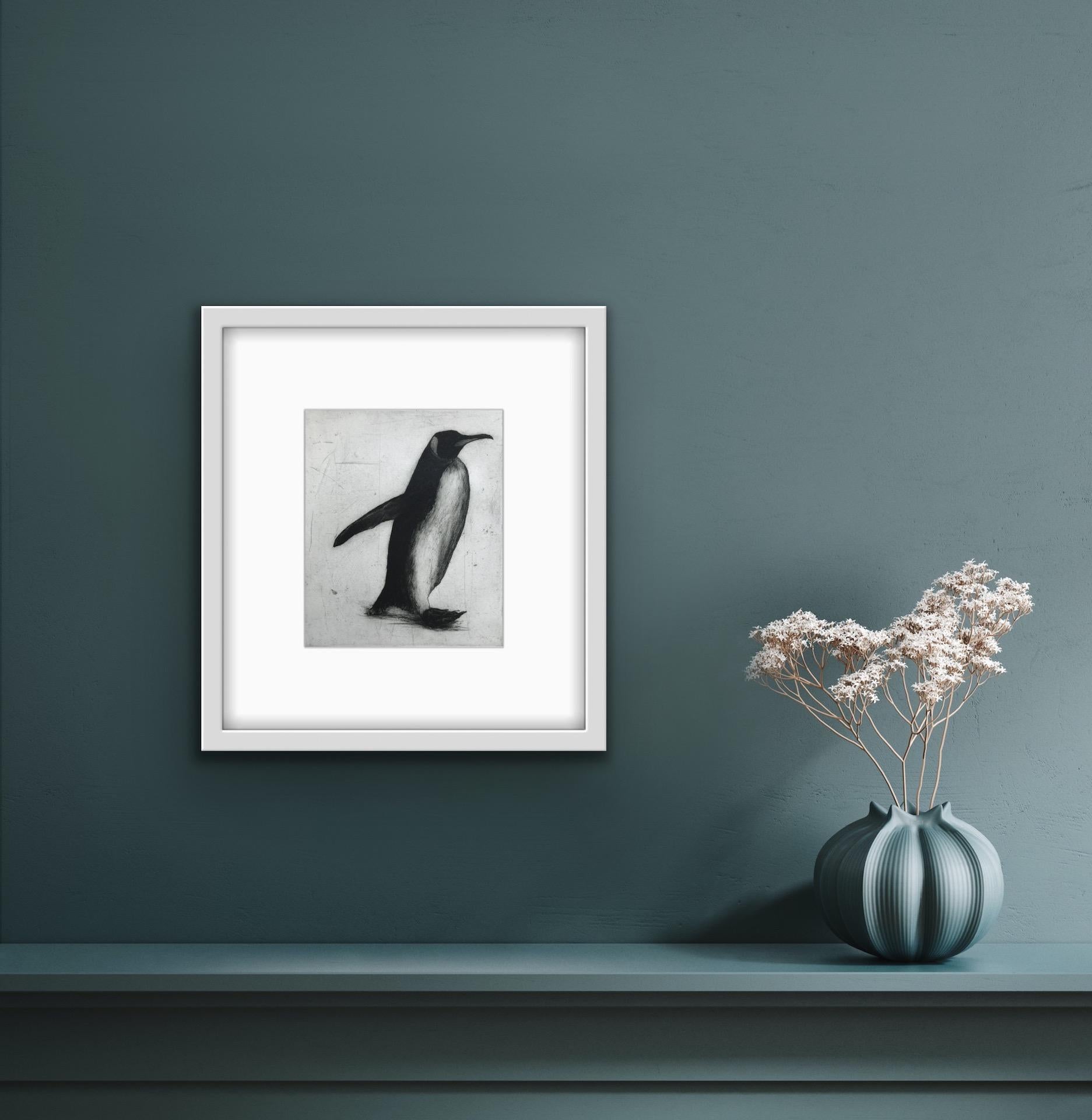 Helen Fay, Strolling, Penguin Art, Limited Edition Print, Affordable Art For Sale 1