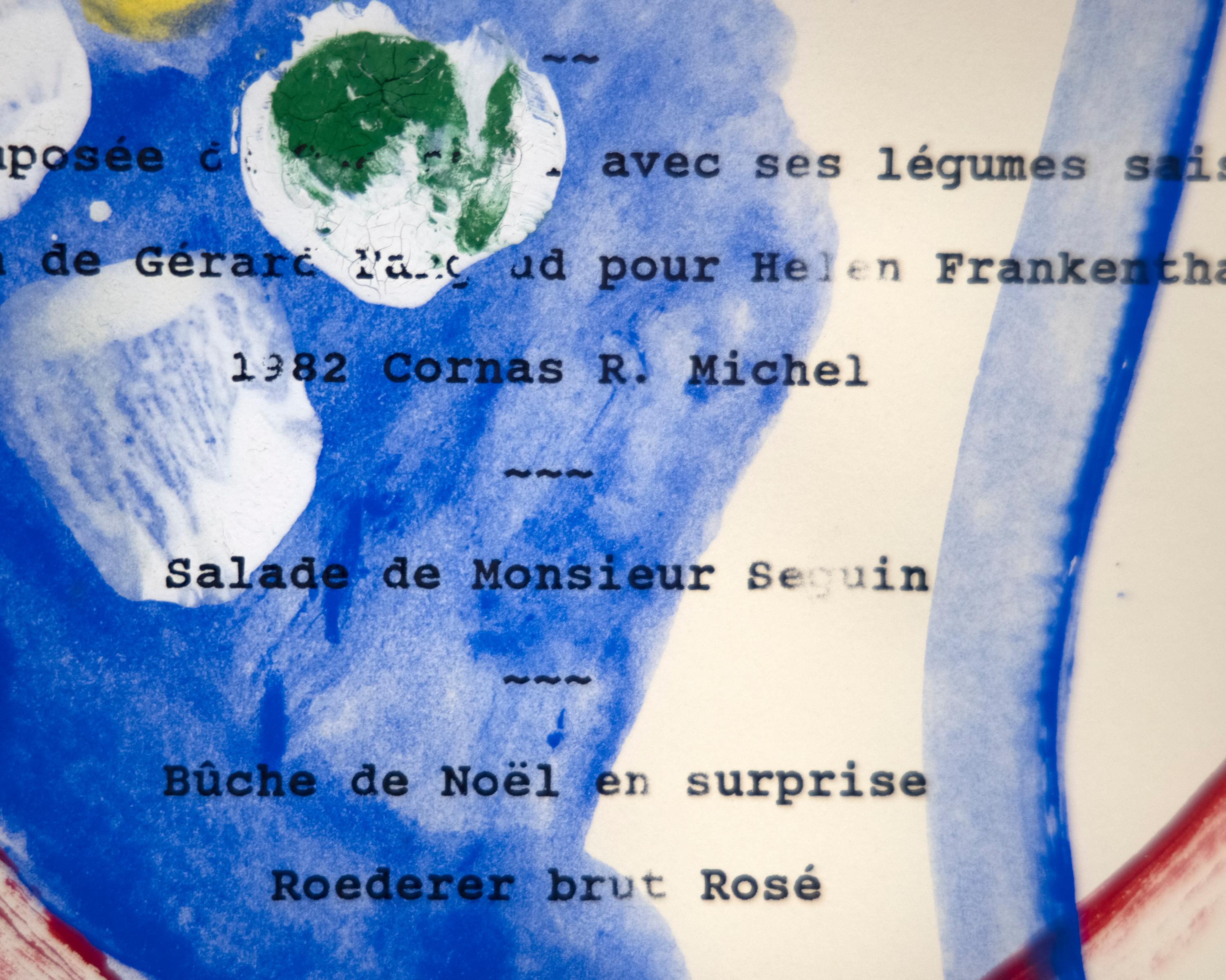 Menu from Hans Namuth's Dinner Party - Post-War Painting by Helen Frankenthaler