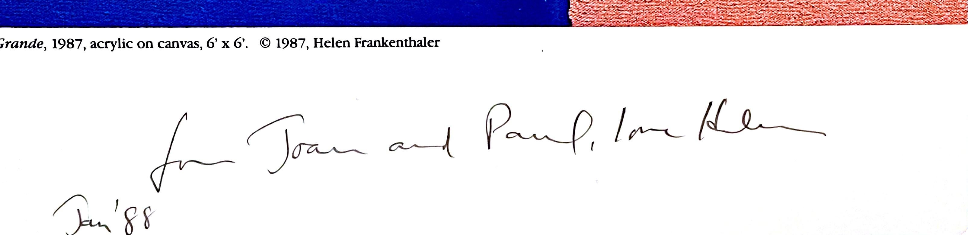 Abstract Expressionist Poster (Hand signed and inscribed by Helen Frankenthaler) For Sale 2