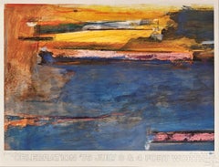 "Celebration '76" Helen Frankenthaler, Female Artist, Color Field, Yellow, Blue