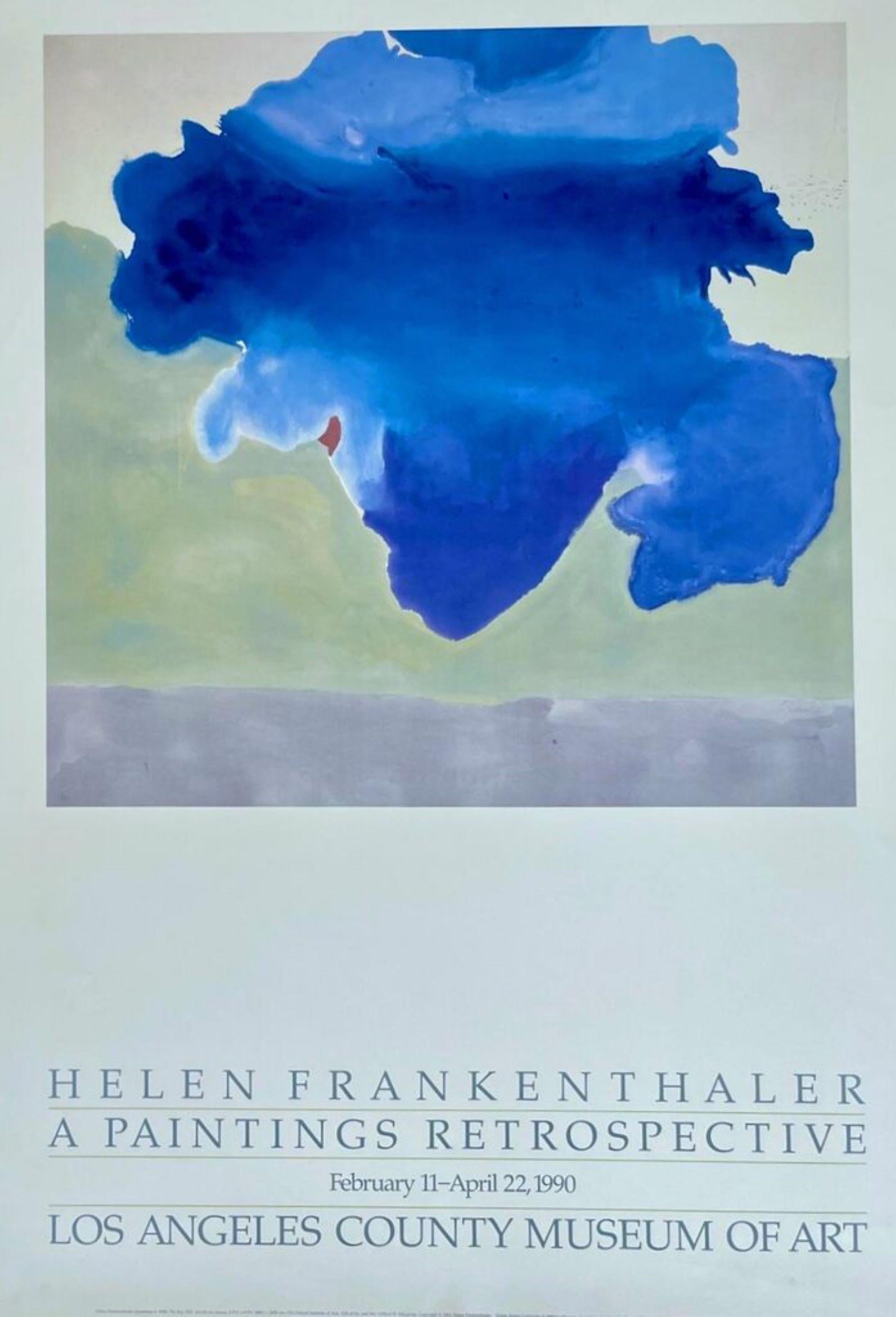 Helen Frankenthaler (nach)
Eine Gemälde-Retrospektive: Vintage-Poster des LACMA-Museums, 1990
Offsetlithografie-Museumsposter
(Unsigniert 
Unnumeriert)
37 × 25 Zoll
Ungerahmt
Dieses Exemplar wurde noch zu Lebzeiten des Künstlers gedruckt, was es zu