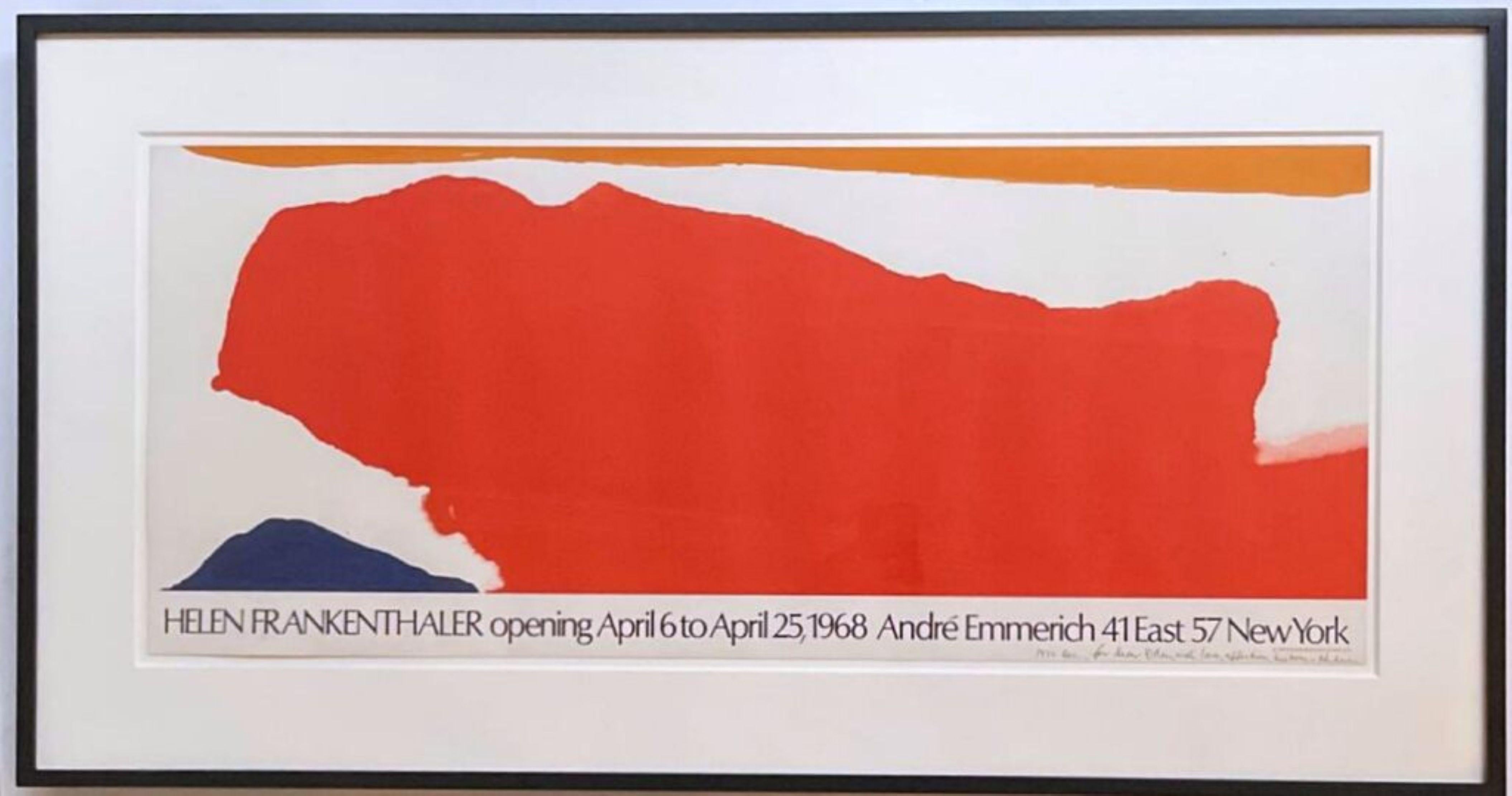 Helen Frankenthaler litografia offset FIRMATA A MANO, datata, con dedica calorosa Incorniciata