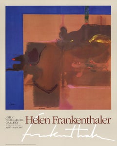 Vintage Helen Frankenthaler-Rio Grande-36.5" x 29"-Poster-1987-Abstract-Multicolor, Brow
