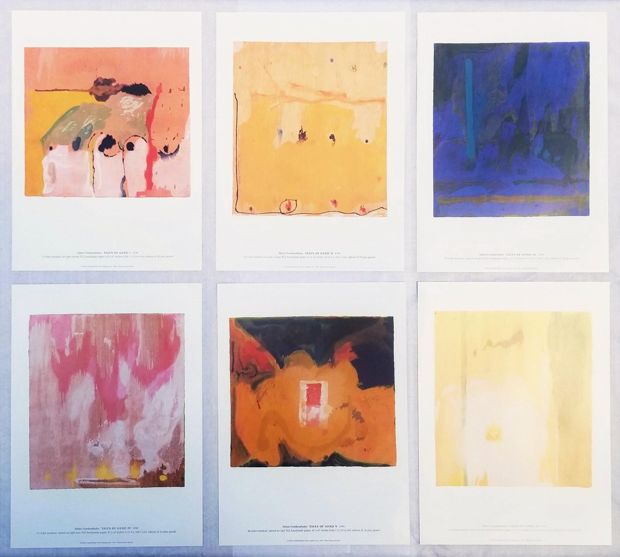 Artist: (after) Helen Frankenthaler (American, 1928-2011)
Title: "Helen Frankenthaler: Tales of Genji (Catalog of 6 Prints)"
Series: (after) Tales of Genji
*Issued unsigned
Year: 1998
Medium: The Complete Set of 6 Offset-Lithograph reproductions on