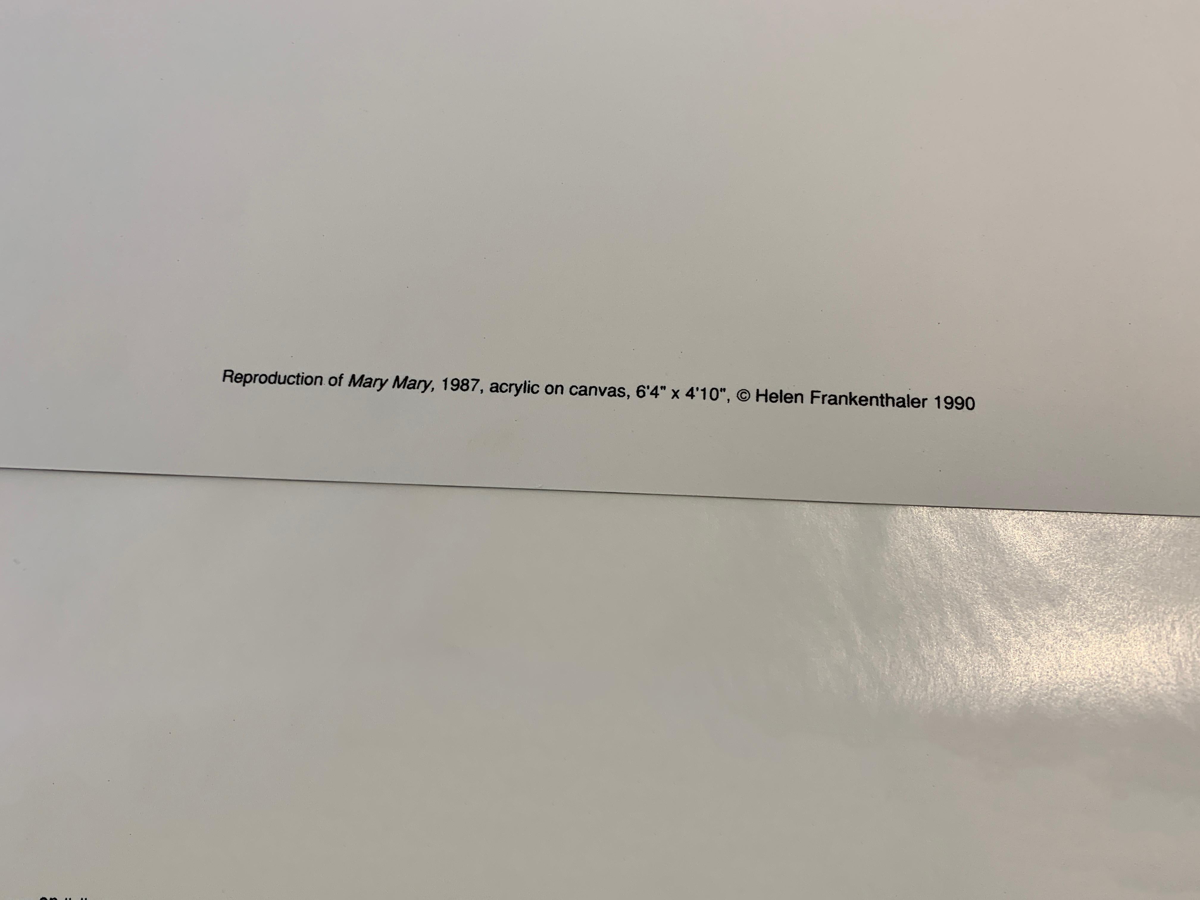 Mary, Mary; 1990; Lithograph and Screenprint; 42 1/8 x 32 1/6 inches; Edition of - Abstract Expressionist Print by Helen Frankenthaler