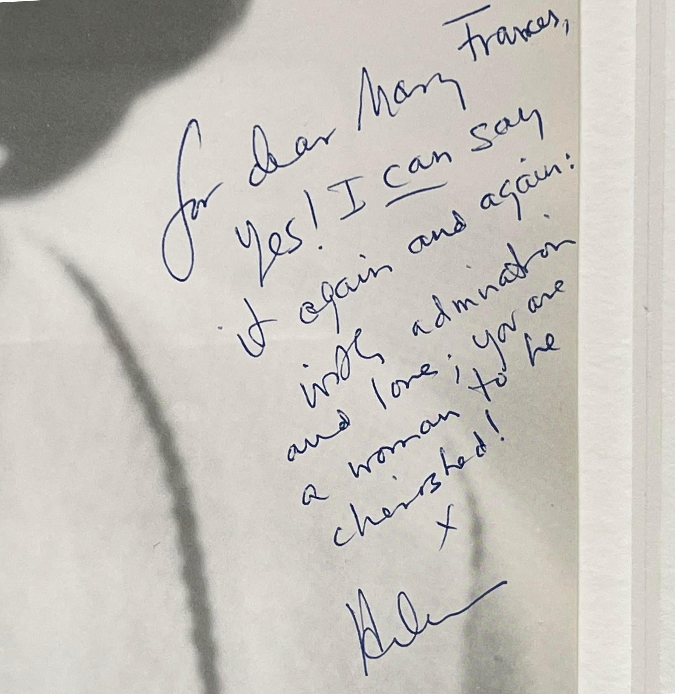 Stampa fotografica, firmata e iscritta a mano da Helen Frankenthaler, incorniciata in vendita 1