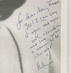 Photographic print, hand signed and inscribed by Helen Frankenthaler, framed