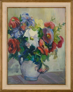Frühlingsblumenstrauß, Blumenstillleben aus der Mitte des Jahrhunderts