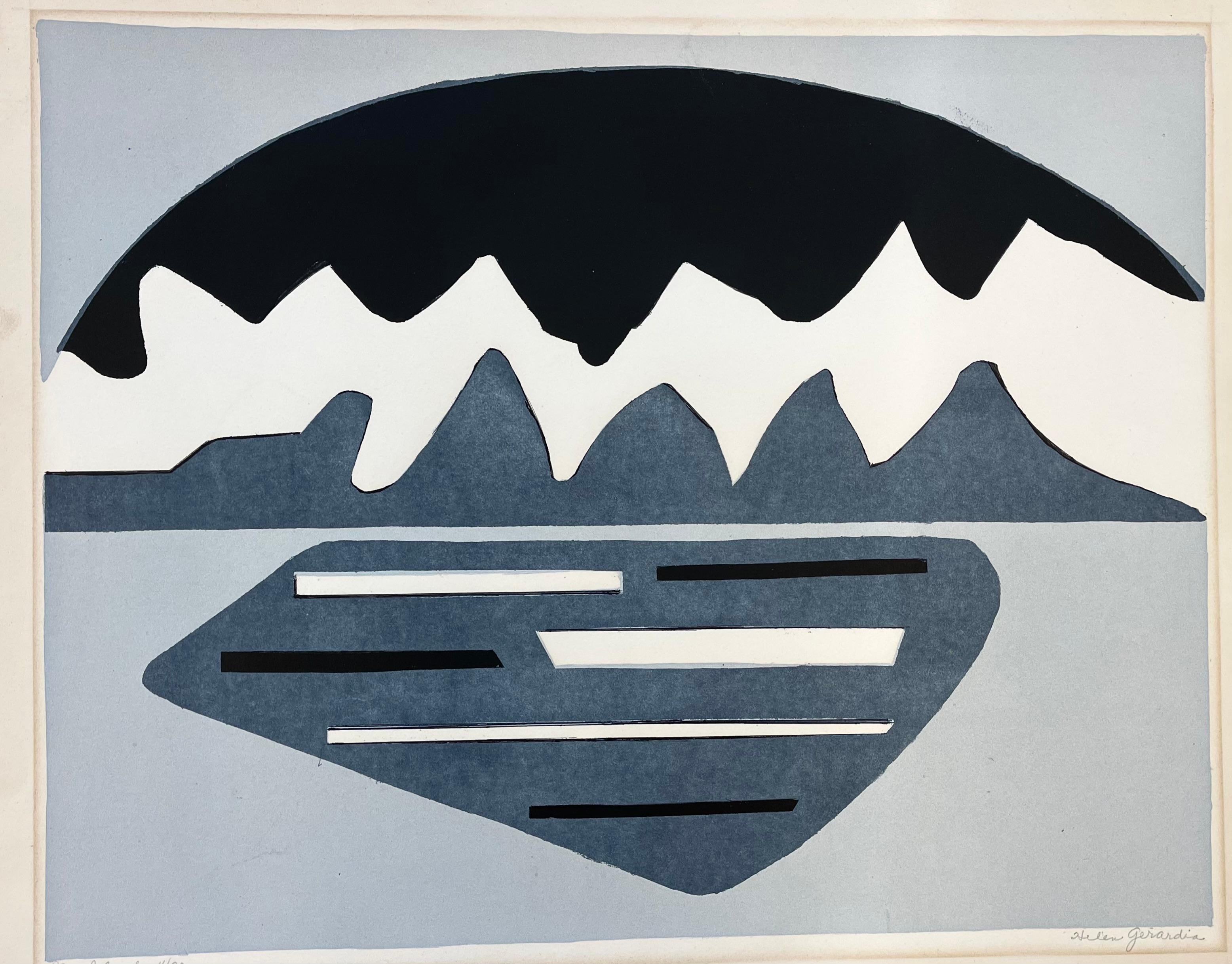 Helen Gerardia Abstract Print - BLUE ISLAND