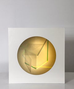 Helen Gilbert Contemporary Modern Op Art Kinetic Light Box Sculpture 1984