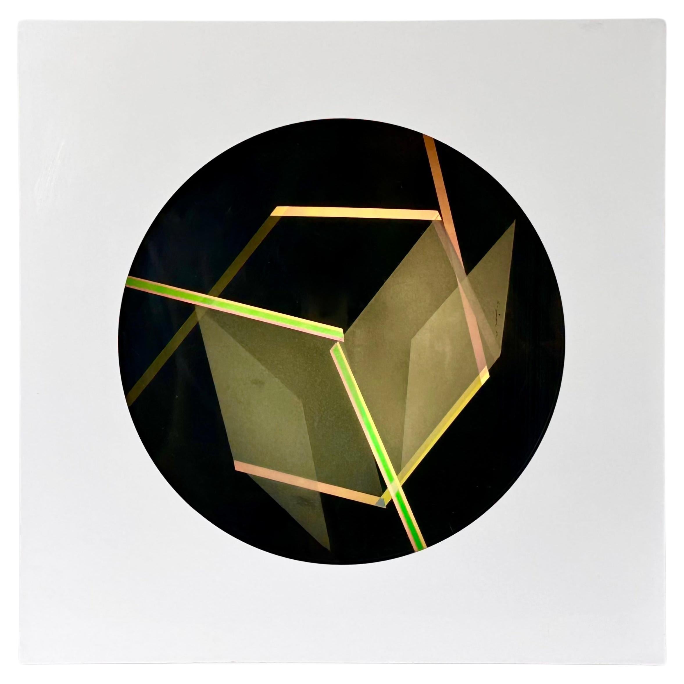 Helen Gilbert Contemporary Modern Op Art Kinetic Light Box Sculpture 1984 For Sale