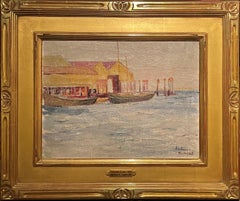 "Nantucket, Massachusetts" Helen Goodwin, American Impressionism Docks at Harbor
