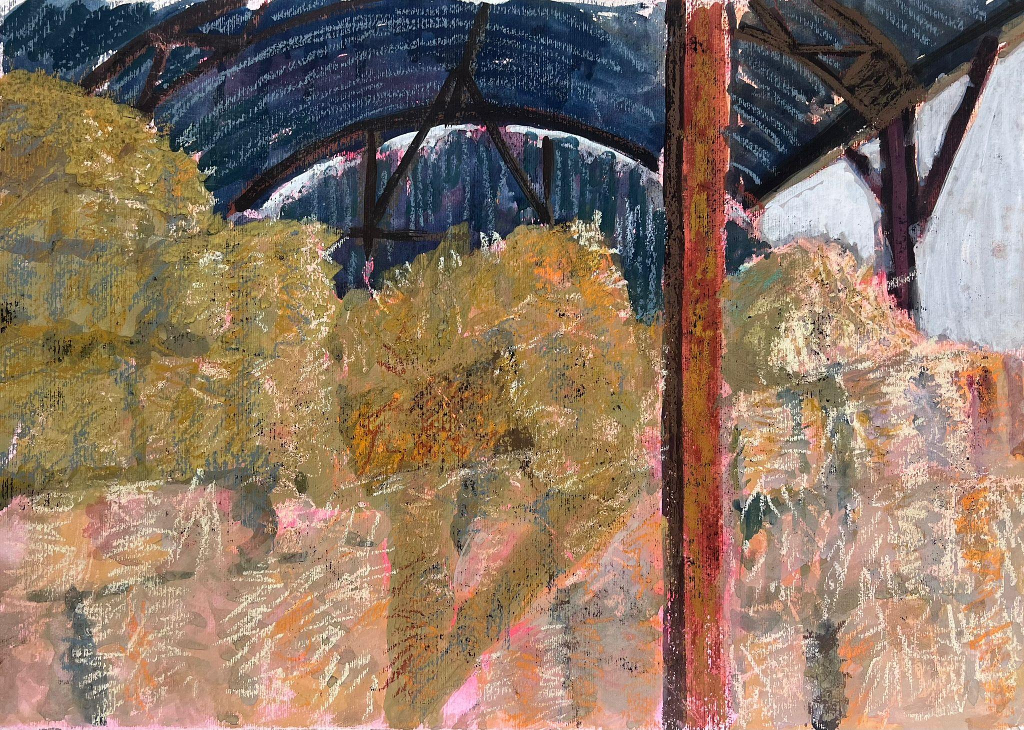 Pittura astratta modernista britannica del 20° secolo, balle di fieno preparate