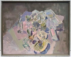Contemporary Impressionist Still Life Kitchen Table mit sanfter Pastellpalette