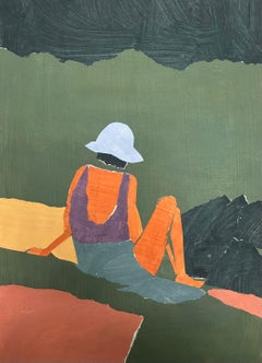Figura che prende il sole a blocchi di colore Contemporary