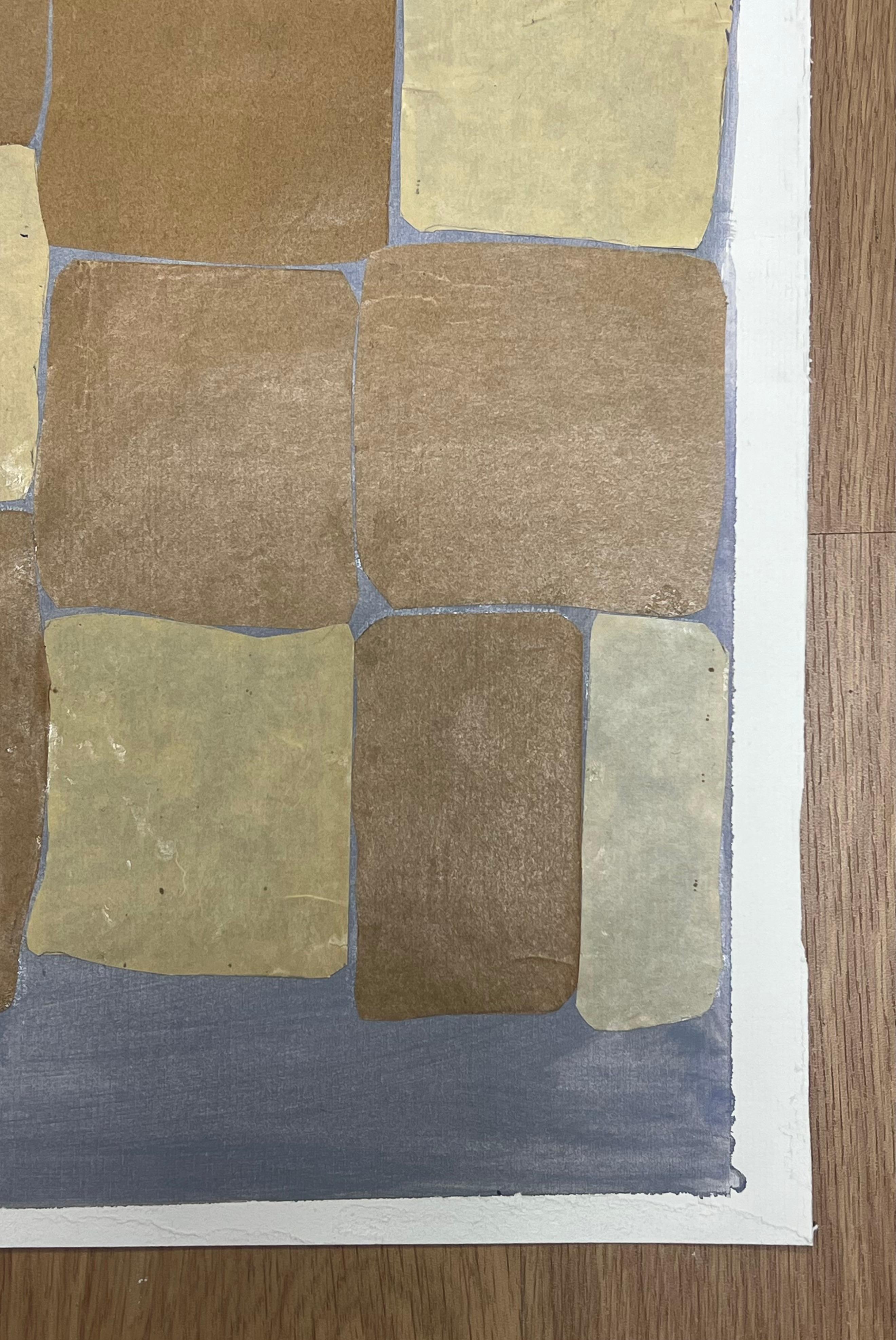 Geometric Shapes 
by Helen Greenfield (British 20th century) 
paper stuck on gouache painting on artist paper, unframed
artist paper: 18 x 12.5 inches
condition: overall very good
provenance: all the paintings we have by this artist have come from