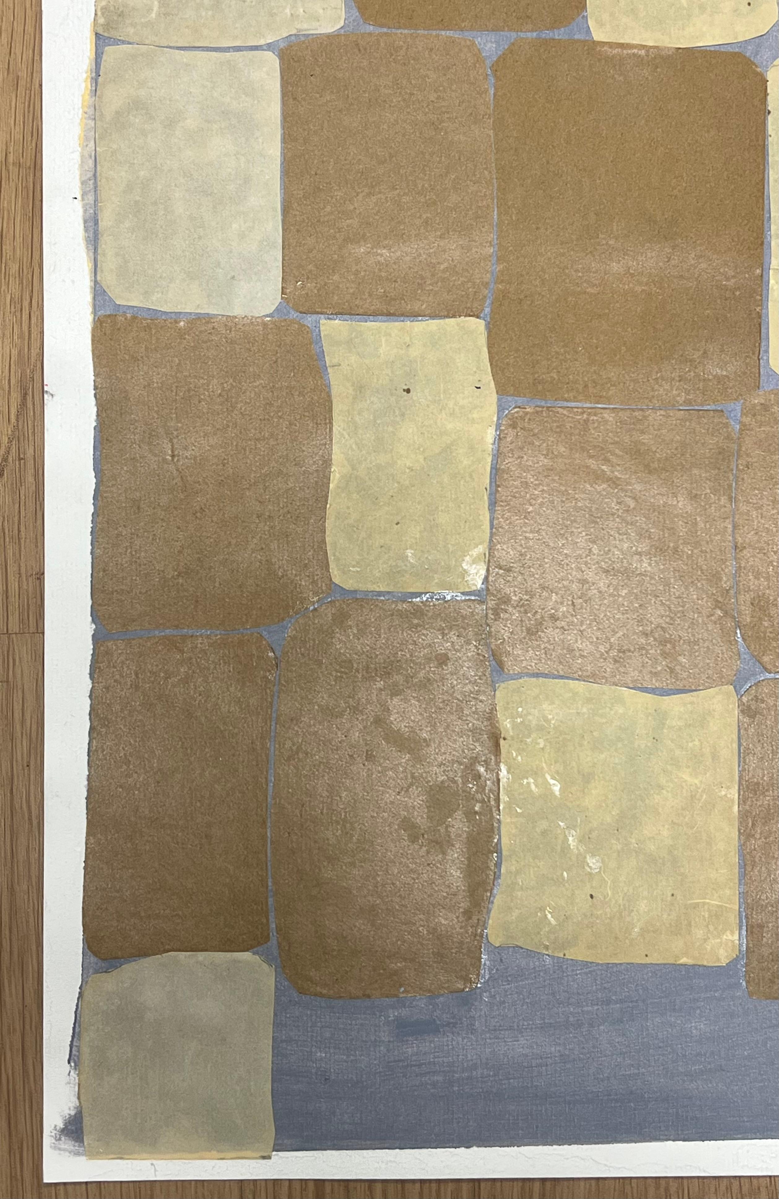 Minimalist Composition of Softened Geometric Shapes in Muted Tones of Beige For Sale 1