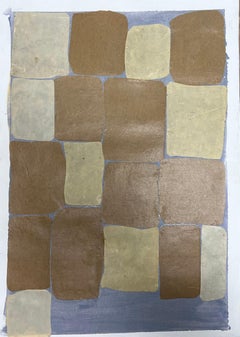 Minimalist Composition of Softened Geometric Shapes in Muted Tones of Beige