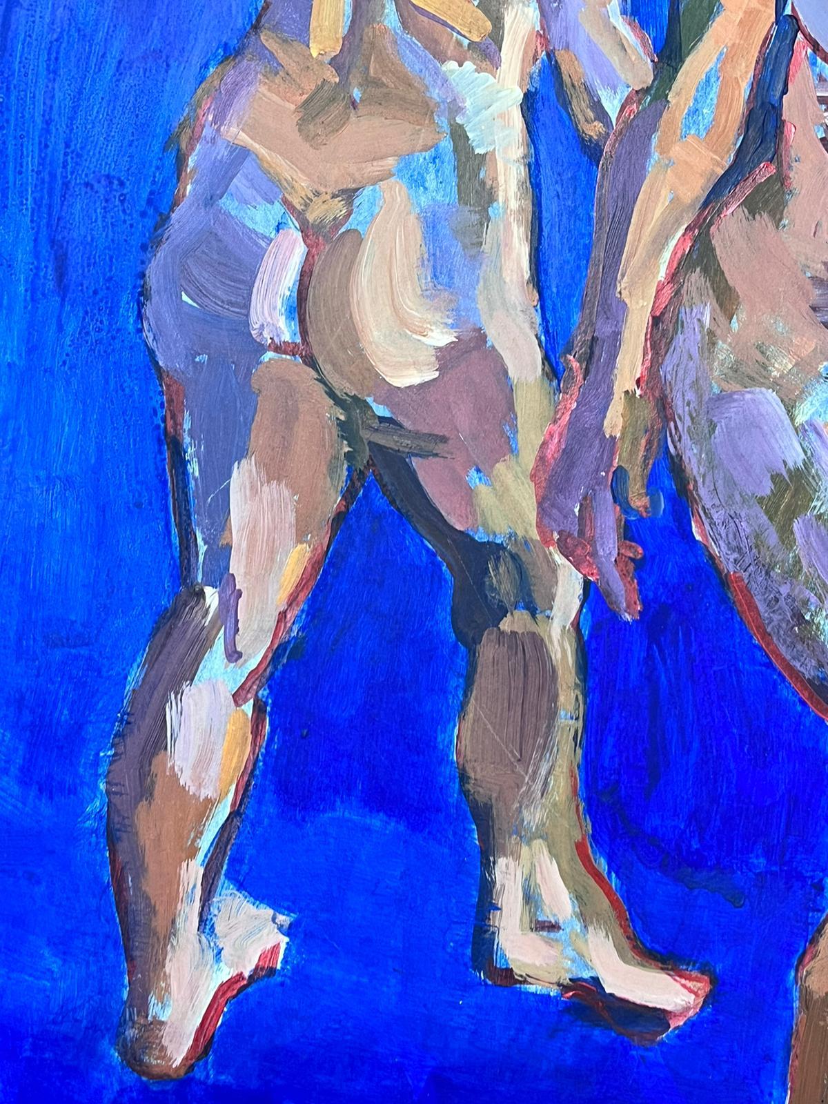 Trois femmes nues Grande peinture à l'huile contemporaine moderniste britannique en vente 3