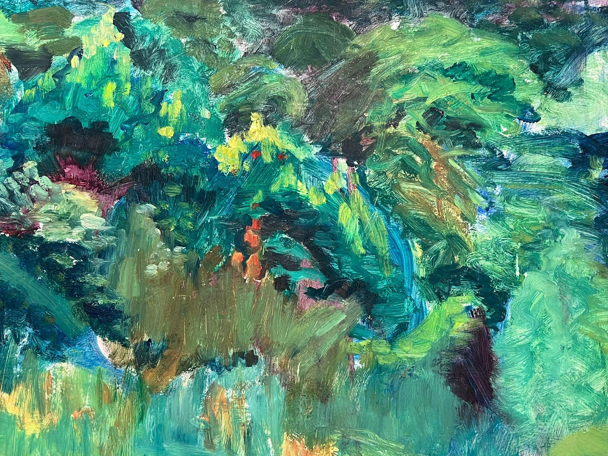 Vibrante paisaje impresionista
de Helen Greenfield (británica, siglo XX)
óleo sobre tabla firmado, sin enmarcar
tablero: 18 x 24 pulgadas
estado: en general muy bueno
procedencia: todos los cuadros que tenemos de este artista proceden de su venta en