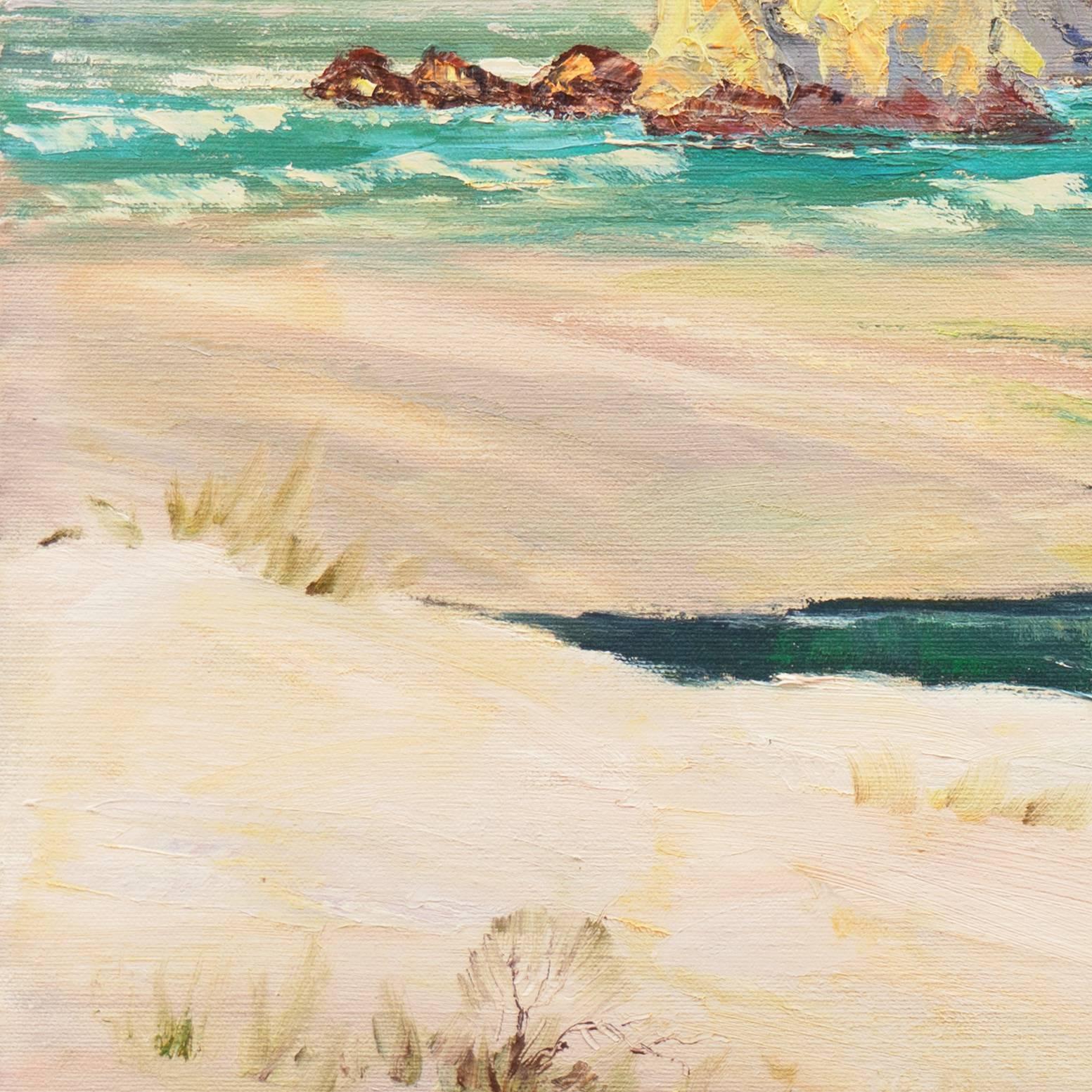 California Cove, Orange County', Laguna Beach Art Association, Chouinard - Landscape Painting Beige di Helen Hafer
