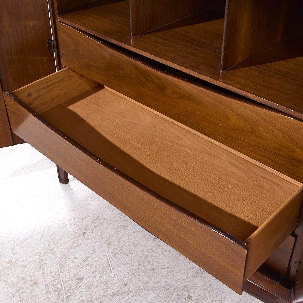 Helen Hobey Baker Mid Century Walnut and Burlwood Highboy Dresser For Sale 2