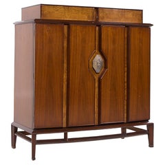 Helen Hobey Baker Mid Century Walnut and Burlwood Highboy Dresser