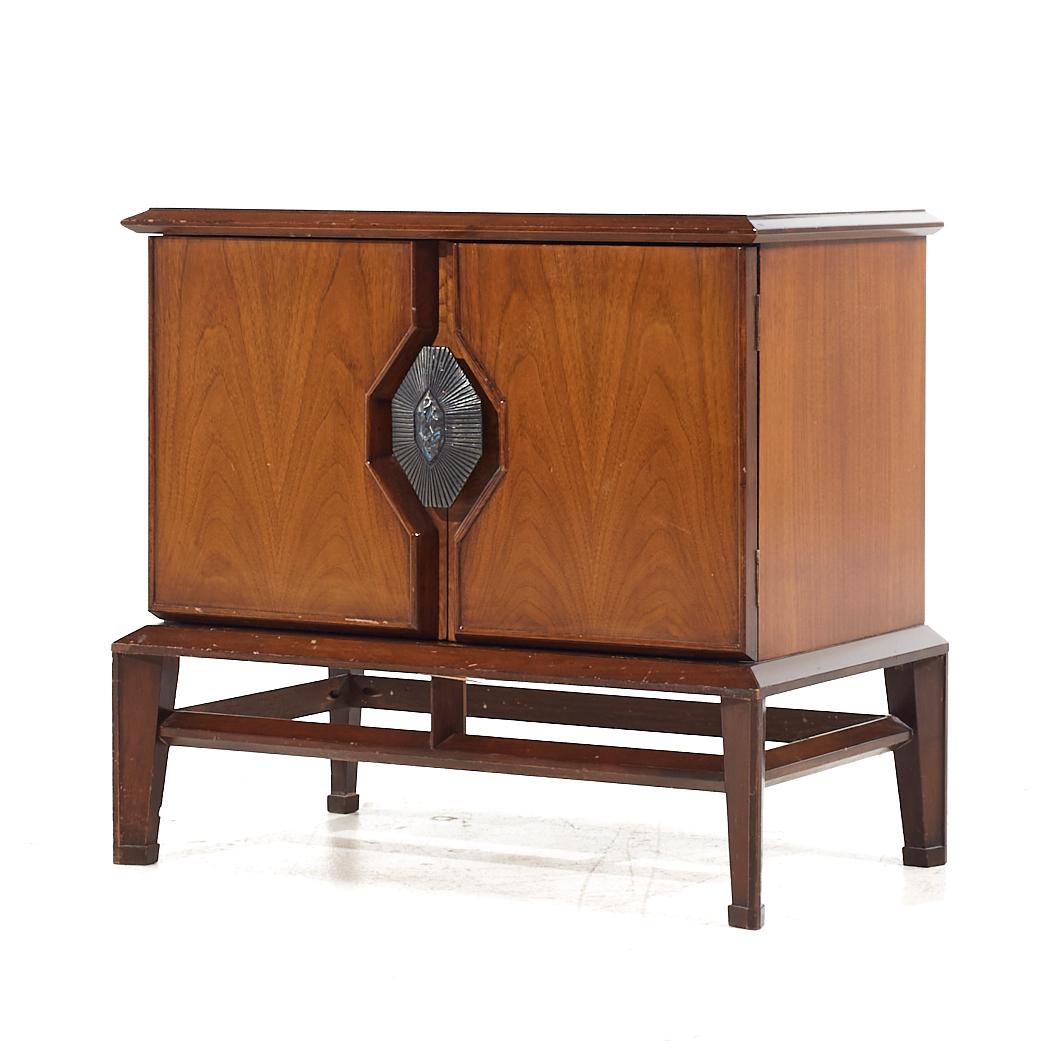 Late 20th Century Helen Hobey for Baker Mid Century Walnut Nightstands - Pair For Sale