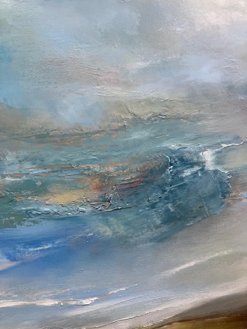 Blue sky over the mountains, original painting, contemporary, landscape For Sale 1