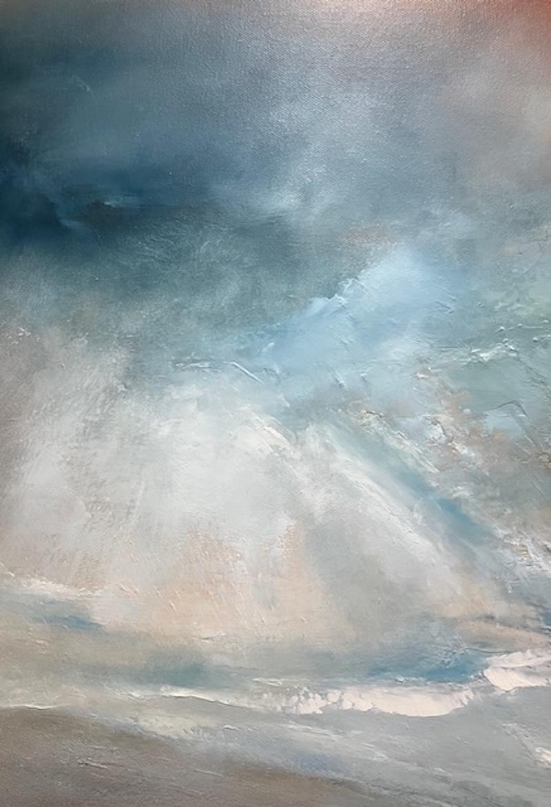 Blue sky over the mountains, original painting, contemporary, landscape For Sale 2