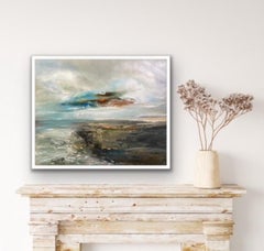 Breaking Cloud Over Cliffs, Original painting, Welsh coast, Seascape