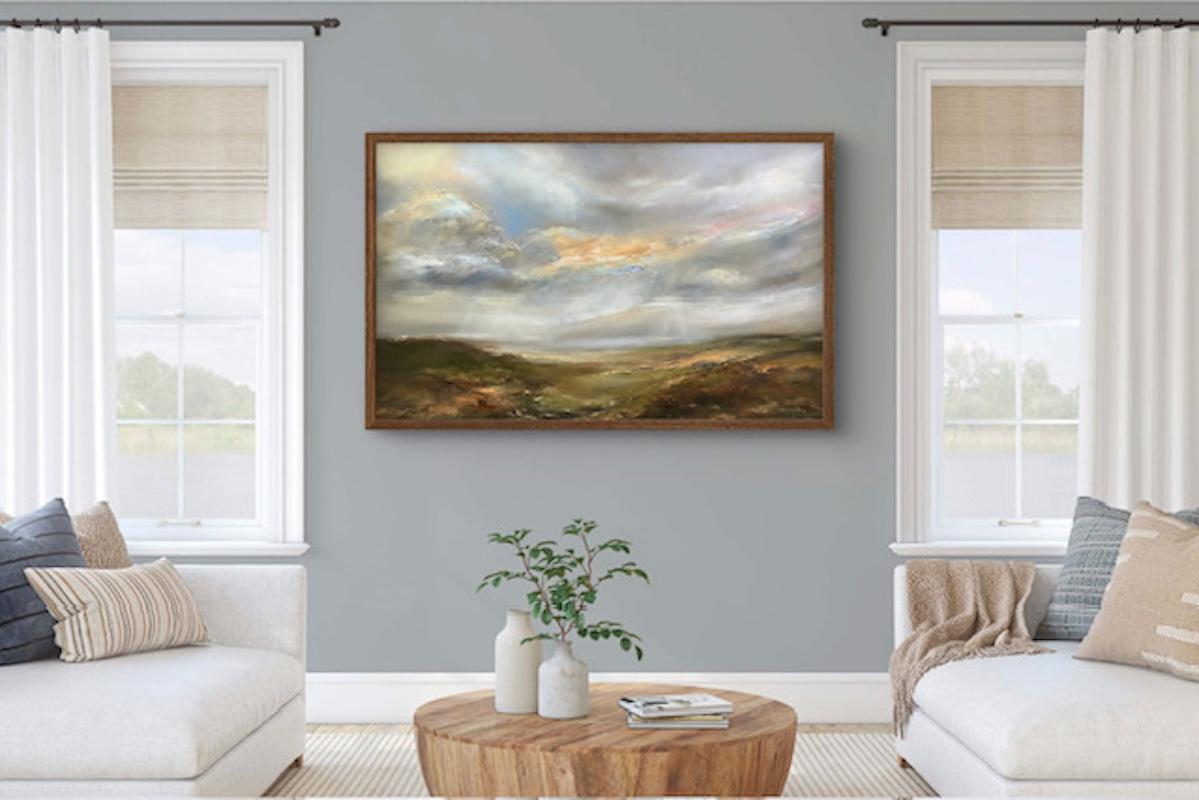 Breakthrough Light Across The Mountain, Originalgemälde, Landschaft im Angebot 3
