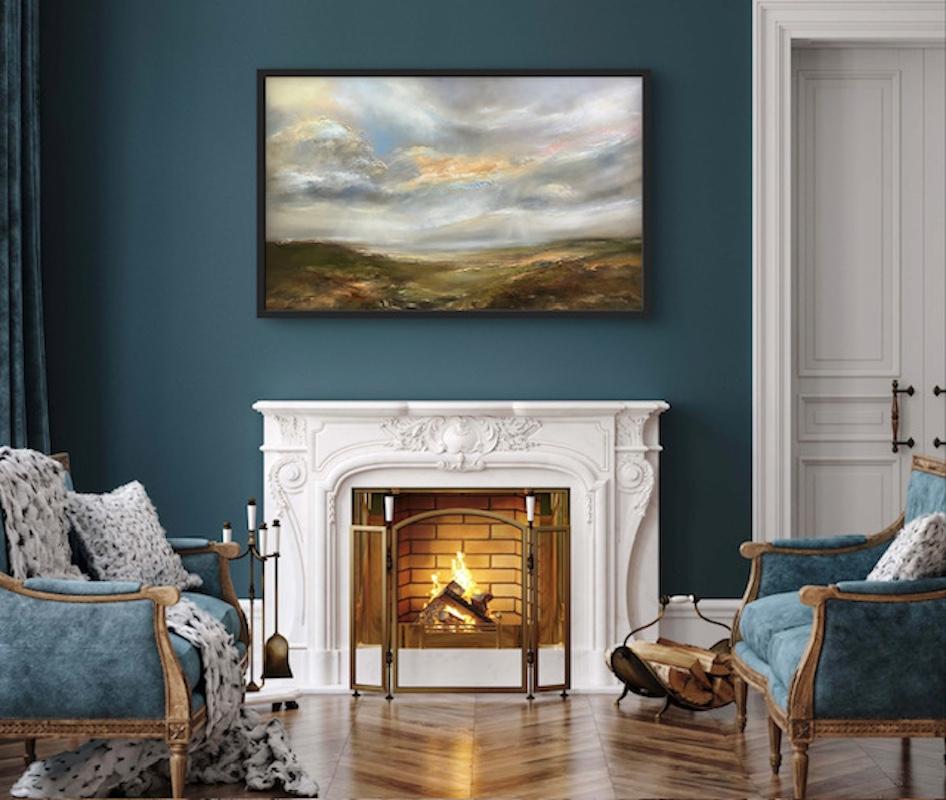 Breakthrough Light Across The Mountain, Originalgemälde, Landschaft im Angebot 4