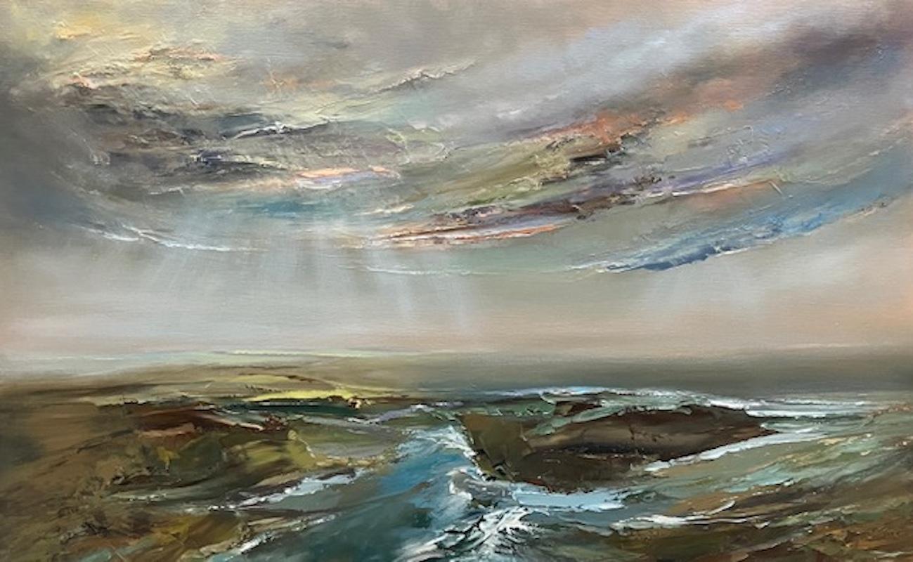 Stagioni mutevoli, quadro originale, paesaggio, pittura a olio, contemporaneo - Painting di Helen Howells