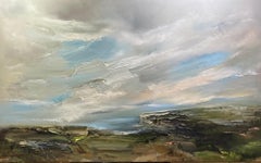 Cliff Top Walk, Impressionist Seascape Painting, Moody South Wales Landscape