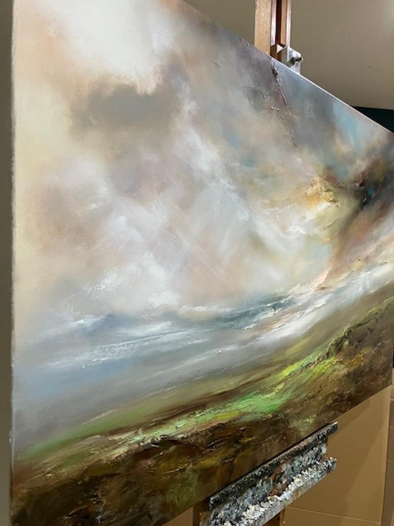 Elevation, original painting, landscape painting, contemporary, sky, nature - Contemporary Painting by Helen Howells