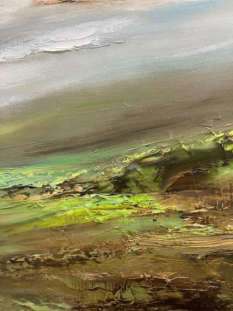 Elevation, original painting, landscape painting, contemporary, sky, nature - Brown Landscape Painting by Helen Howells