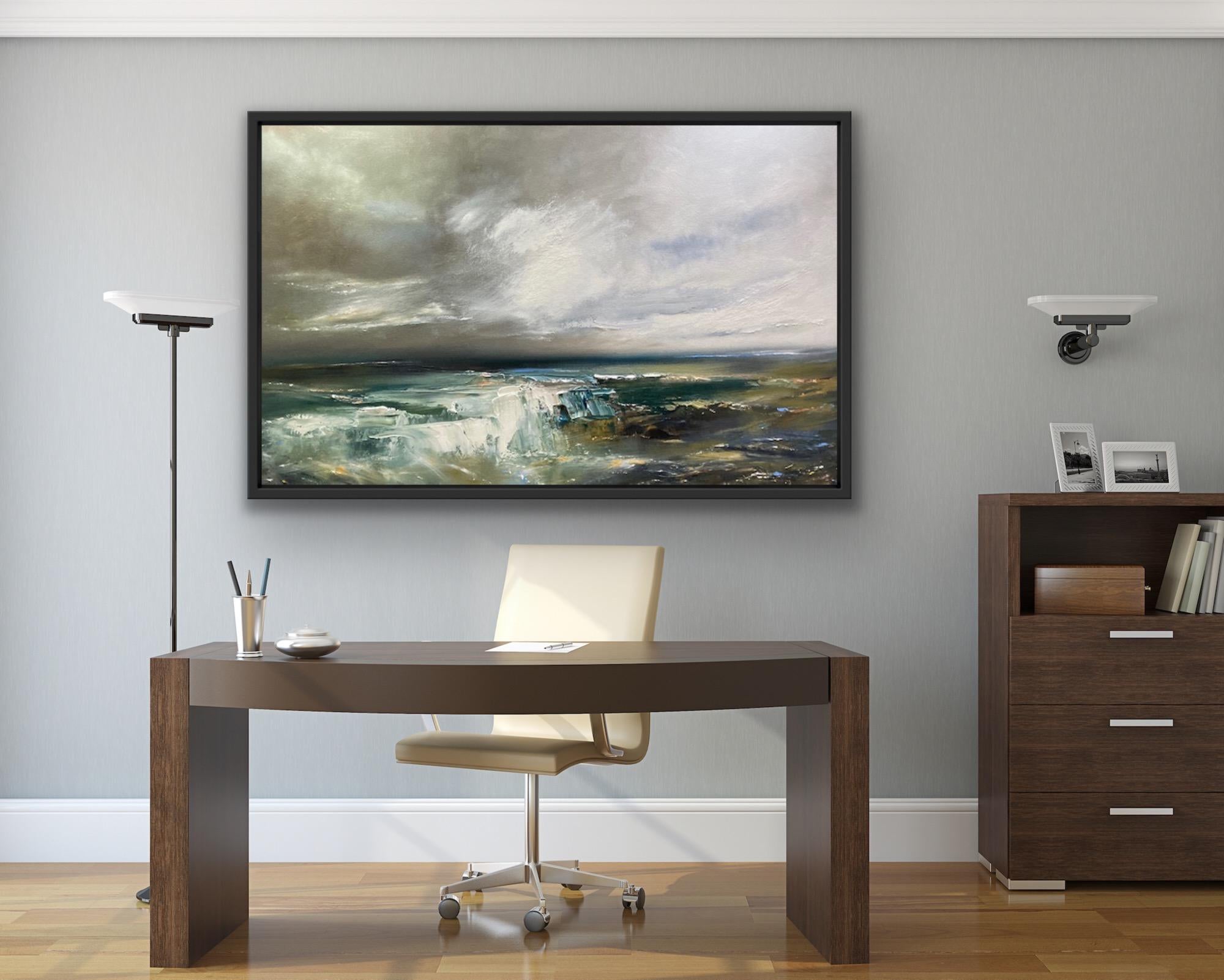 Ever Changing Day, Ocean Landscape Art, Contemporary Oil Painting For Sale 4