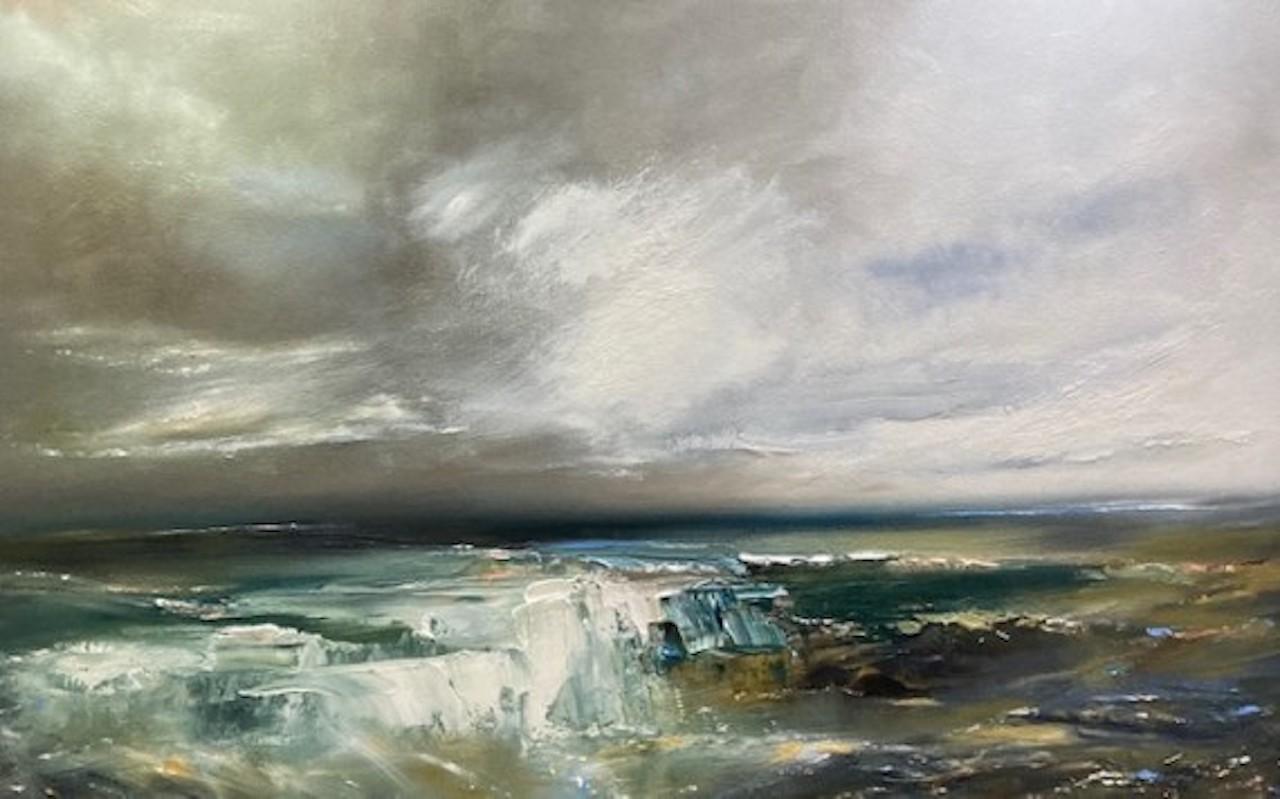 Ever Changing Day, Ocean Landscape Art, Contemporary Oil Painting