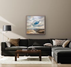 Fallstreak Clouds, original painting, landscape, skyscape, abstract art